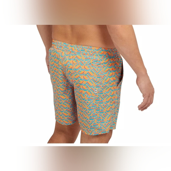 GUESSMen's Logo Print Swim Shorts - Picture 3 of 4